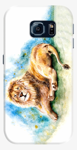 Dailyobjects Lazy Lion Case For Samsung Galaxy S6 Edge - Lion Poster - Mini By Anna Shell