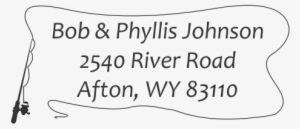 Fishing Pole Address Stamp - Calligraphy