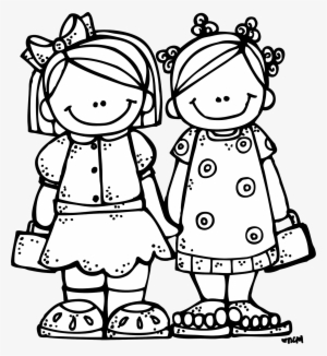 Best Friends Clipart Black And White - Sister Black And White