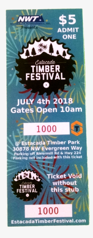 2018 Estacada Timber Festival Entry Ticket - Acrylic Paint