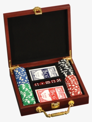 100 Chip Poker Set In Rosewood Box