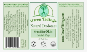 Sensitive Skin Natural Deodorant, Calendula & Sage - Green Tidings Natural Deodorant Extra Strength All