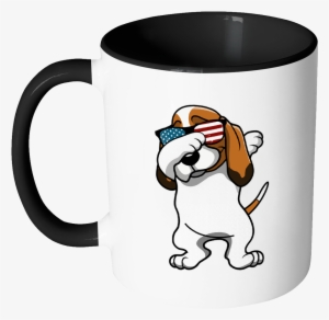 Dabbing Basset Hound Dog America Flag - Basset Hound Dog Man