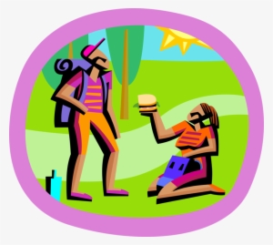 Png Freeuse Stock Hikers Stop For Lunch Image Illustration - Picnic
