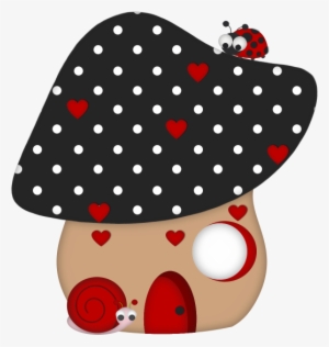 Mushroom Clipart Polka Dot - Ladybug Mushroom Clipart Png