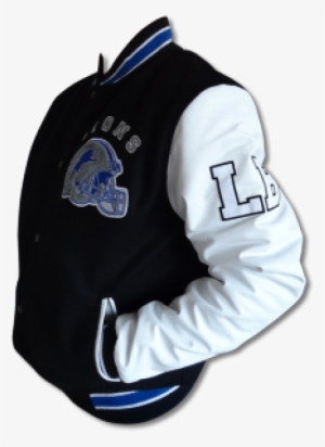 Black And White Letterman Detroit Lions Jacket For - Detroit Lion Baseball Jacket