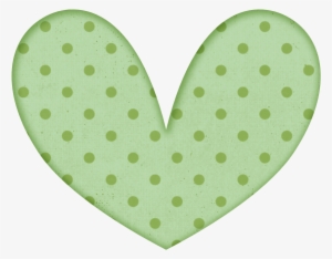 Green Polka Dot Heart - Green Hearts Clip Art