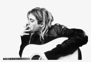 Kurt Cobain Wallpaper With An Acoustic Guitar Entitled - Kurt Cobain Smoking