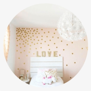 “i Also Had Been On The Hunt For Gold Polka Dot Decals - Rose Gold Wall Stickers