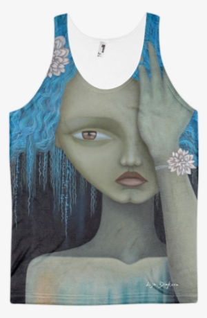Blue Hair Unisex All Over Print Tank - Blue