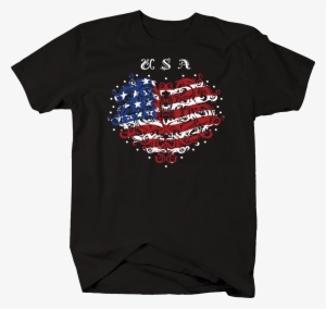 Usa Red White Blue American Flag Heart Stars - Bealestreet56 Usa Razzle Langarmshirt