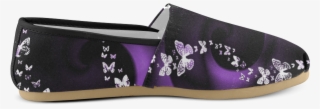 Purple Butterfly Swirl Women's Casual Shoes - Blue Butterfly Swirl Round Ornament