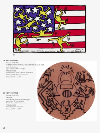 28 28 Keith Haring American 1958-1990 American Music - American Flag In Art
