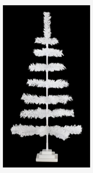 White Christmas Tinsel Tree Retro Style White Feather - Christmas Tree