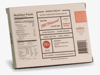 Sea Salt Chocolate Bar Olive & Sinclair Chocolate Co - Rawkin Raw Vegan White Chocolate - 3 Oz Tray