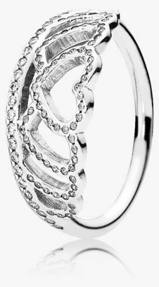 Hearts Tiara, Clear Cz - Heart Tiara Pandora Ring