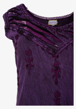 Lace Insert Dress Purple Detail - Dress