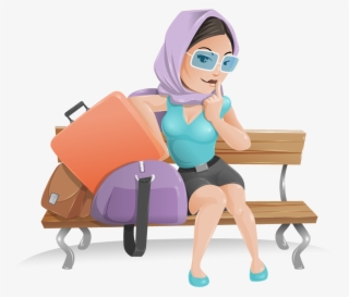 Traveler Vector Travel Girl Vector Library Stock - Mujer Viajar Dibujo