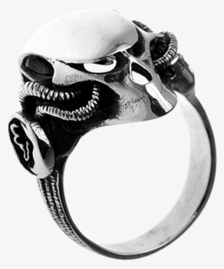 Mecha Skull Helmet Ring - Stainless Steel Ring