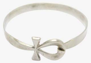 Egyptian Silver Ankh Bangle Bracelet Hallmarked - Bangle