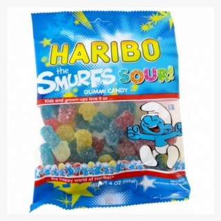 Haribo The Smurfs Sour Gummi Candy 4 Oz Bags - Pack