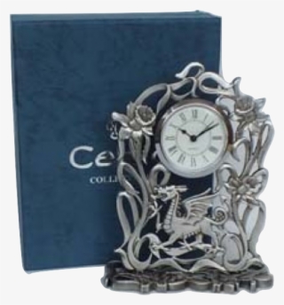 Pewter Welsh Dragon Clock