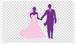 Wedding Couple Silhouette Clipart Wedding Invitation - Maruko Chibi