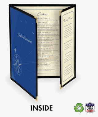 Continuous Triple Sewn Edge Menu Covers With Two Full - Menu