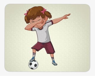 Soccer Girl Mouse Pad, Dabbing Soccer Lover Gifts - Soccer Kick