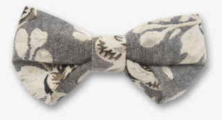 Folding In Silver Bow Tie - Paisley
