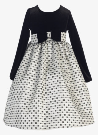 Black Velvet Girls Holiday Dress W