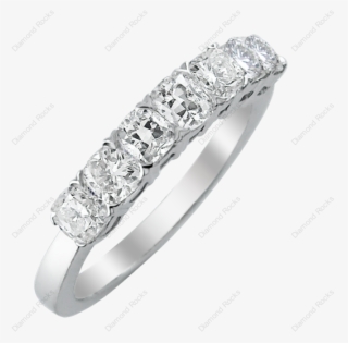 30ct Cushion Diamond Half Eternity Ring In 18k White - Eternity Ring
