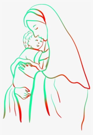 Christ Child Coloring Book Theotokos Madonna - Mary Holding Jesus Drawing