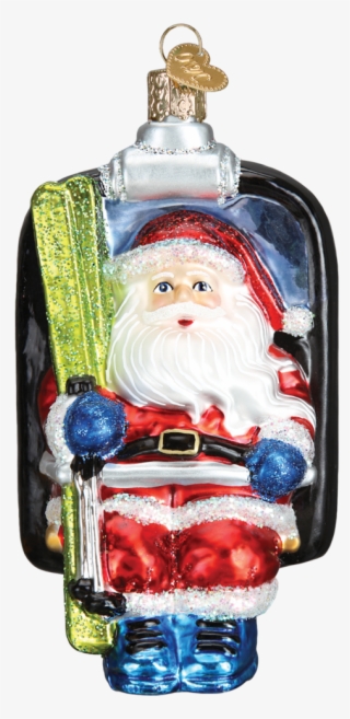 Santa On Ski Lift Ornament