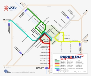 Schematic Map Of York Park & Ride Routes - York Park And Ride Map