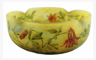 Daum Nancy Cameo & Enamel Art Glass Bowl Circa - Daum