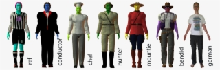 Assorted Characters From Masha's Artificial Languages - Military Uniform
