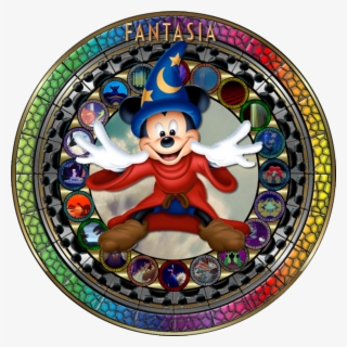 Sorcerer Mickey Mouse - Vintage Dumbo Cabochon Tibetan Silver Glass Chain Pendant