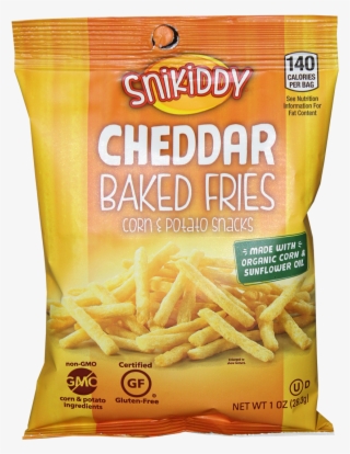 Healthy Office Snack, Snikiddy Cheddar Baked Fries - Snikiddy Cheddar Cheese Baked Fries 4.5 Oz. Bag (8
