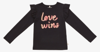 Black Love Wins Ruffle Top - Shirt
