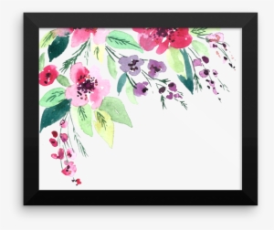 Watercolor Flowers Framed Poster - Canvas Print