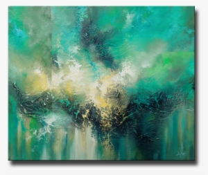 "waves Of Emerald And Gold\ - Green And Gold Painting