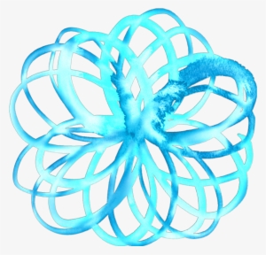 Ftestickers Abstract Swirls Pattern Watercolor Blue - Watercolor Painting