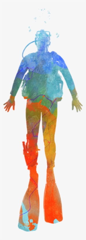 Bleed Area May Not Be Visible - Painting Of Scuba Diver
