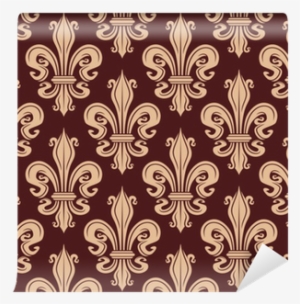 Brown And Beige Seamless Fleur De Lis Pattern Wallpaper - Seamless