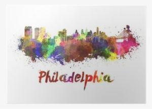 Art Print: Paulrommer's Philadelphia Skyline In Watercolor,