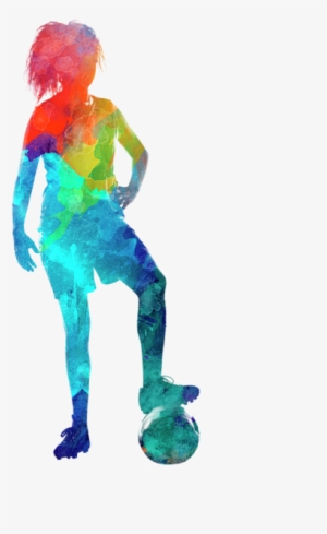 Bleed Area May Not Be Visible - Woman Soccer Player 10 In Watercolor