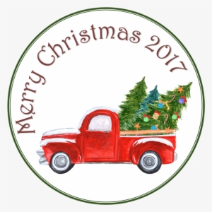 Personalized Christmas Cookies - Watercolor Christmas Truck Png
