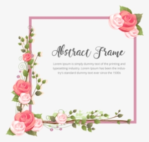 Abstract Rose Flower With Branches Frame, Abstract, - Marco De Flores Png