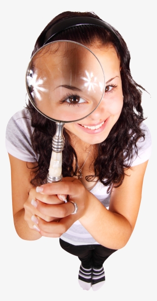 Download Girl With Magnifying Glass Png Image - Girl With Magnifying Glass Png